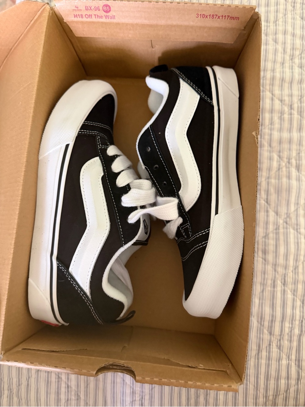 Vans Black and White Low-Top Skate Shoes